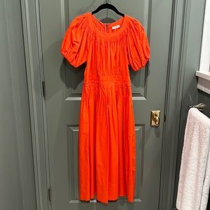 Ulla Johnson Orange Midi Dress Size 2